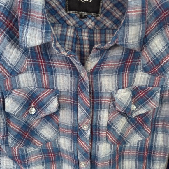 Rails Womens Blue Plaid Long Sleeve Button Down Shirt Size XS - Picture 3 of 11